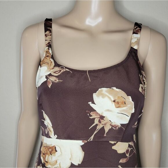 Vintage Joule polyester brown floral mini dress. - Picture 16 of 16
